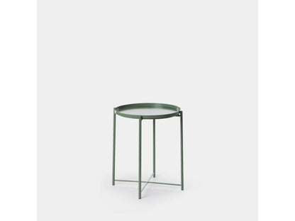 Tavolino laterale in metallo verde scuro 45x53 cm - Artvivrestore 66108QZSI