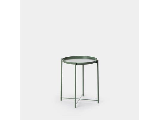 Tavolino laterale in metallo verde scuro 45x53 cm - Artvivrestore 66108QZSI