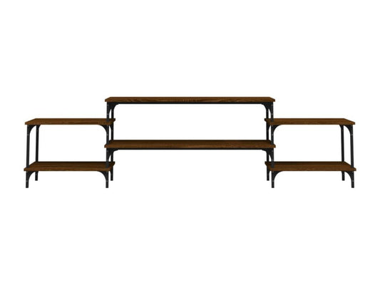Mobile TV in rovere marrone, 197x35x52 cm, legno ingegnerizzato, 17318YHRX