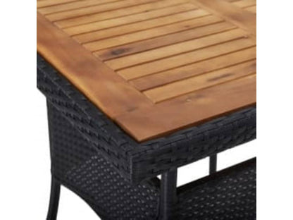 Set da pranzo da giardino 5 pezzi, resina intrecciata nera, Artvivrestore 4 40105HFOB