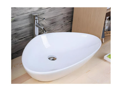 Lavabo da appoggio in ceramica bianca Calmetop 59x39 cm 77474RPCM