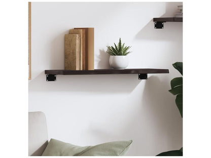 Mensola da parete marrone scuro 60x20x2 in legno massello di rovere trattato 57411AIOJ