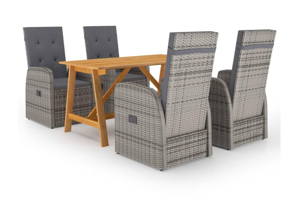 Set da pranzo da giardino 5 pezzi, grigio, 45 10323GTUU