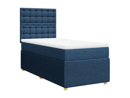Base letto Maisonpuretop con materasso, blu, 80x200 cm, tessuto, 92688VXVD
