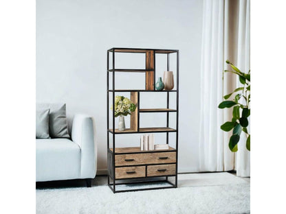 Artvivrestore - Scaffale a 3 cassetti in teak riciclato e metallo 29360SHFV