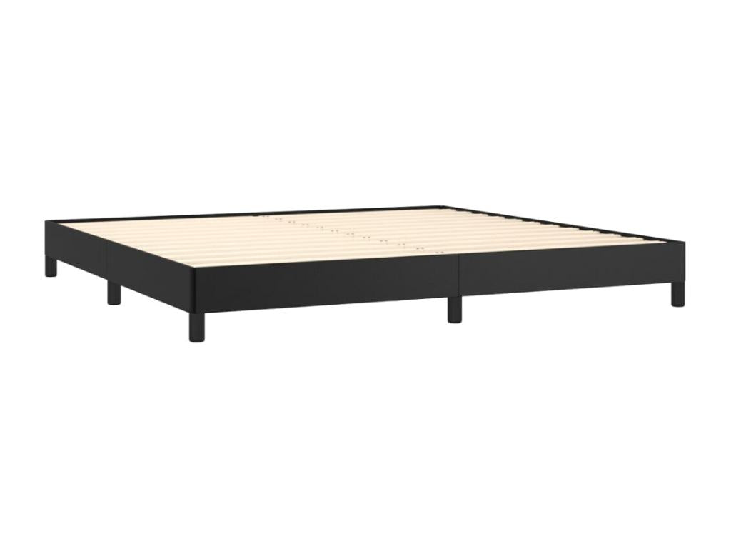 Base letto Maisonpuretop con materasso, nero, 200x200 cm, similpelle, 40831FKGB