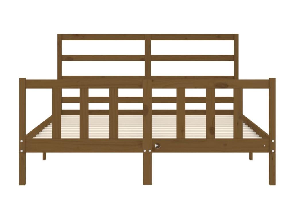 Struttura letto senza materasso, marrone miele, legno massello 06894AREV