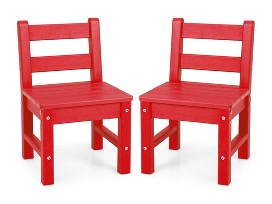Set di 2 sedie per bambini in plastica PE - 34x33x57 cm L x P x A Rosso 44316WHPY