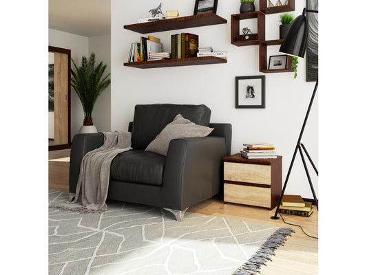 Comodino Maisonpuretop CL2 Wenge, 40 cm, 2 cassetti, frontale in rovere, Maisonpuretop, 40x35x40 cm, 79567ZJYF