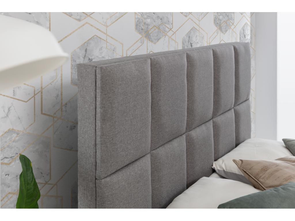 Letto a molle in similpelle nera con materasso e topper Calmetop-140x200 21219ASGT