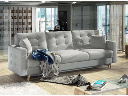 Divano trasformabile Maisonpuretop 235cm 3 posti in tessuto trapuntato grigio chiaro 57295VXGM
