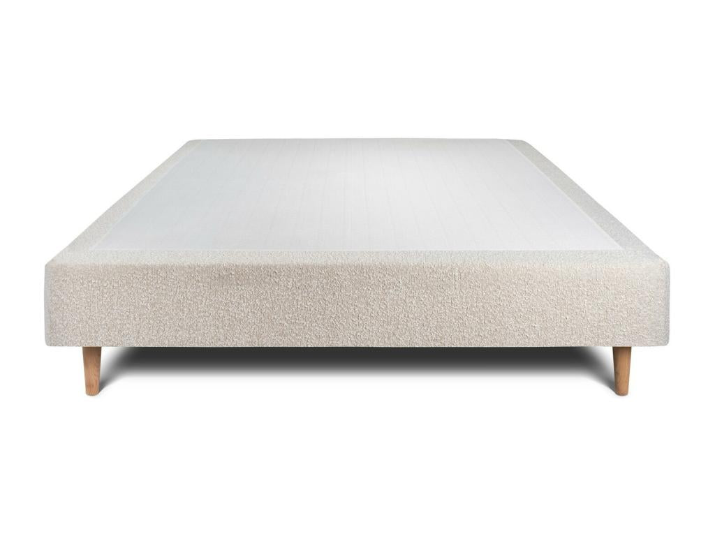 Base letto imbottita, beige Bouclé, 150x190 cm, H35 cm, 97258ETJY
