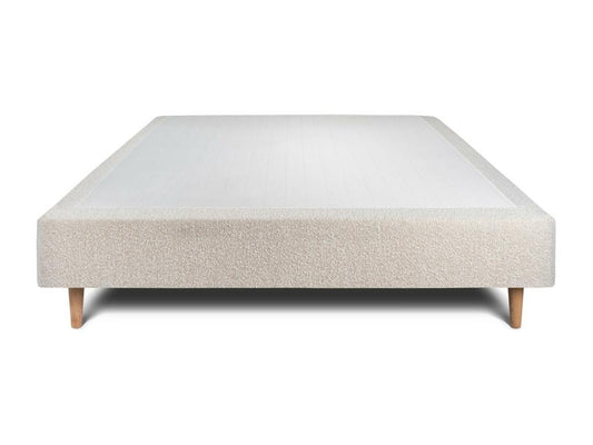 Base letto imbottita, beige Bouclé, 150x190 cm, H35 cm, 97258ETJY