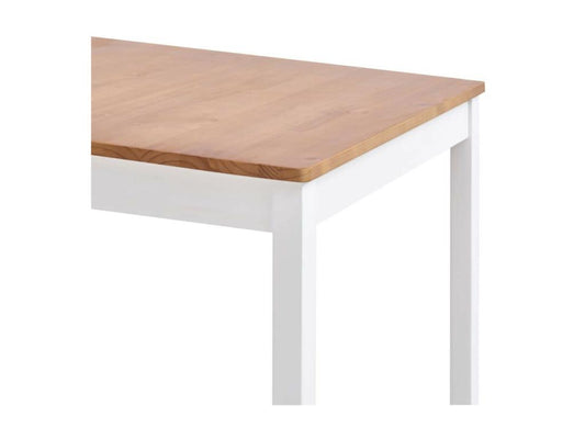 Tavolo da pranzo rettangolare Artvivrestore, pino massello, bianco e marrone, 180 cm, 18448MTOY