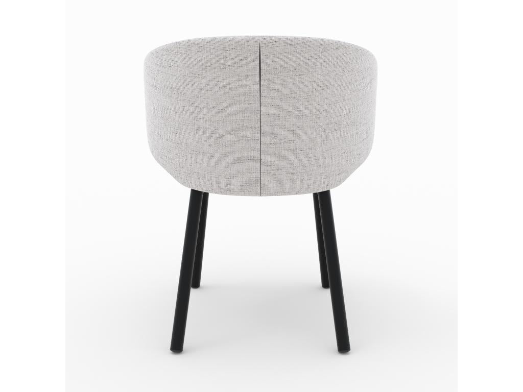 Set di 2 sedie in tessuto grigio chiaro mélange con gambe nere - Maisonpuretop 22973ZUDA