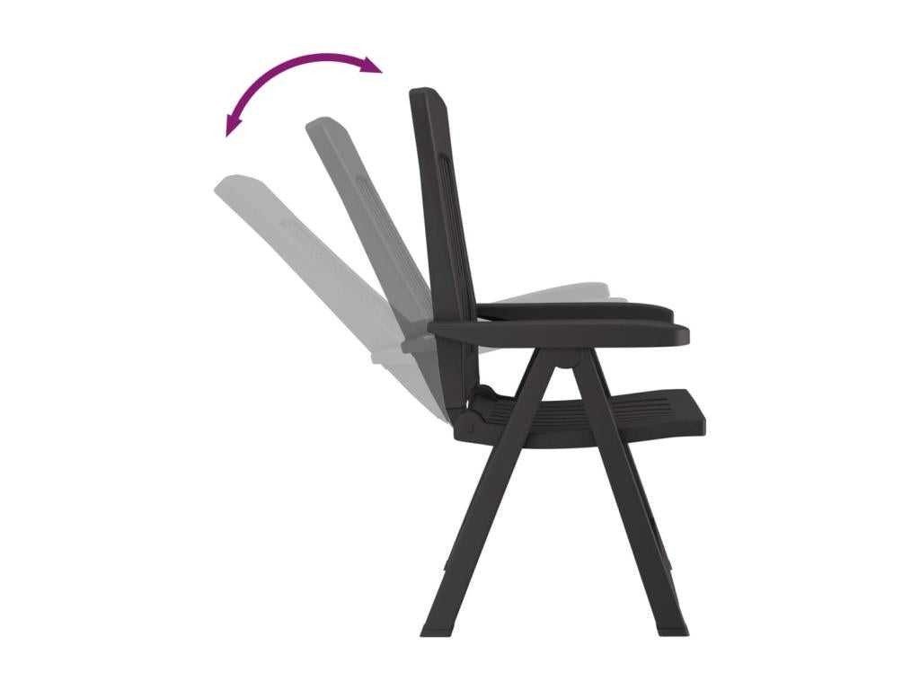 Sedie da giardino reclinabili 2 pezzi, antracite PP 74907WTRY