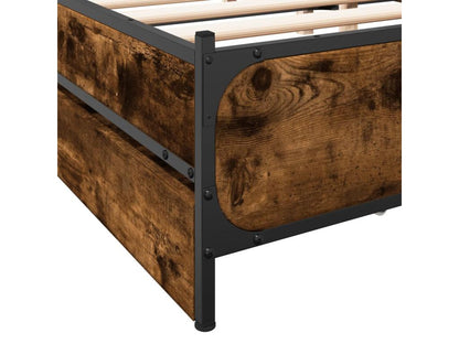 Struttura letto con cassetti, senza materasso, rovere affumicato, 135x190 cm, 02565VKSR