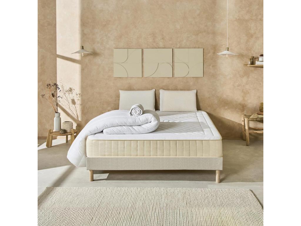 Artvivrestore - SYMPHONIE 2.0 Ready-to-Sleep Pack 140x200 cm - Materasso in memory foam, rete, accessori 76652JARQ