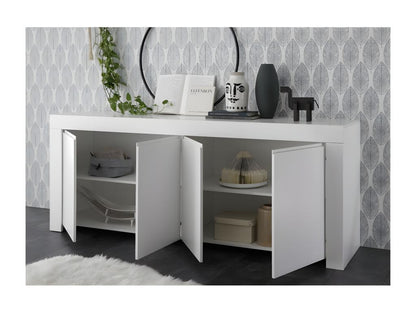 Credenza a 4 ante ZEFIR in bianco opaco, ideale per il tuo soggiorno o sala da pranzo 09569RKHB
