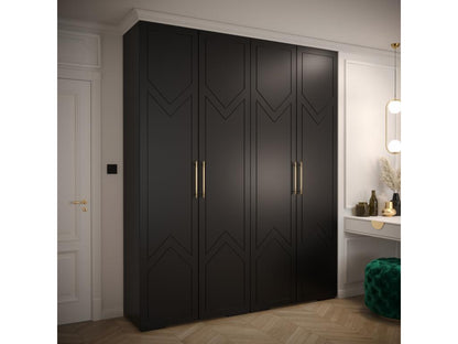 Artvivrestore Ryfel 8 236.7/200/47 Armadio a 4 ante con cerniera, nero, 35638VOKZ