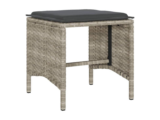 Set di mobili da giardino 4 pezzi con cuscini grigio chiaro, resina intrecciata 55519JZGH