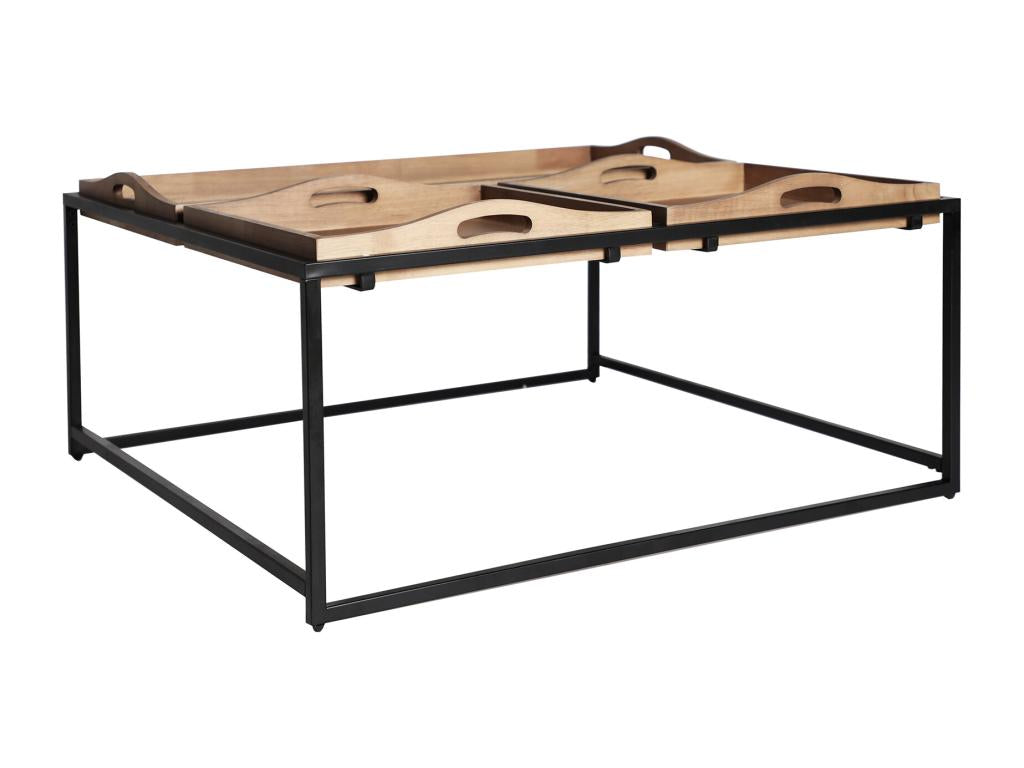 Tavolino in legno di rovere 84x84x40 cm 69817BVMU