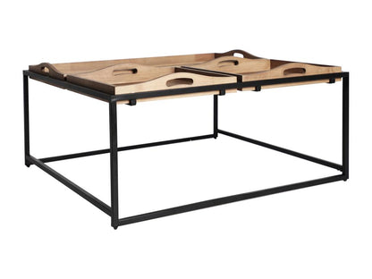 Tavolino in legno di rovere 84x84x40 cm 69817BVMU