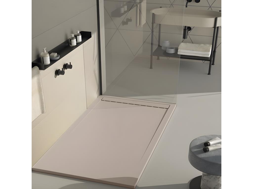 Piatto doccia Calmetop Sand finitura liscia con griglia colorata - 100x90 cm 96723YKLA