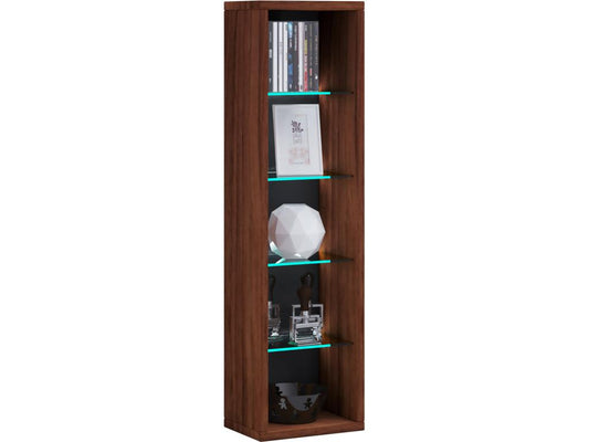 Artvivrestore porta CD/DVD in legno scaffale portaoggetti su piedi libreria mensola decorativa in vetro Rasato cuore noce - 77 67203STVG