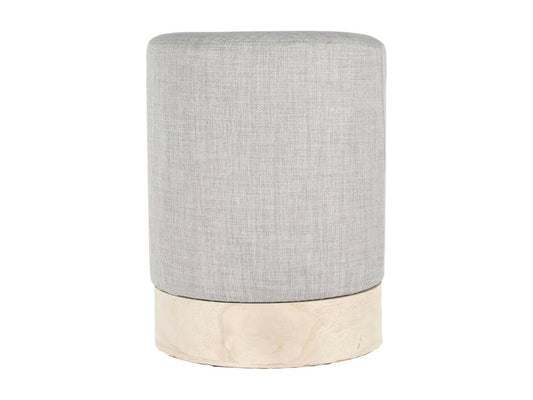Artvivrestore - Pouf in tessuto grigio chiaro con base effetto legno 80671SQSJ