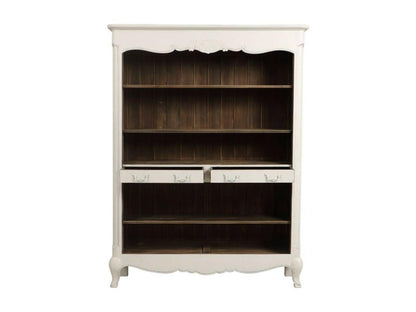 Libreria aperta con 2 cassetti, legno bianco - Artvivrestore 43545KWRC