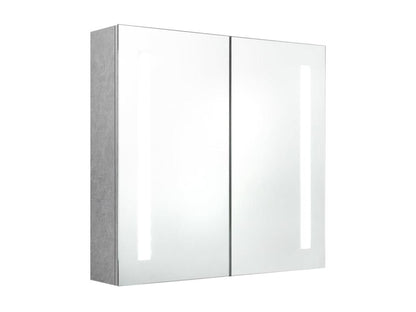 Mobile bagno con specchio LED, grigio cemento, 62x14x60 cm, 08857YVFK