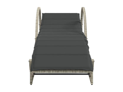 Set di 2 lettini prendisole e cuscini in resina intrecciata grigio chiaro 43207MSFI