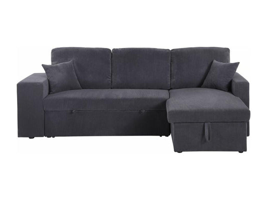 Divano letto angolare a 3 posti in velluto a coste Calmetop/reversibile - Grigio 04155YIHN