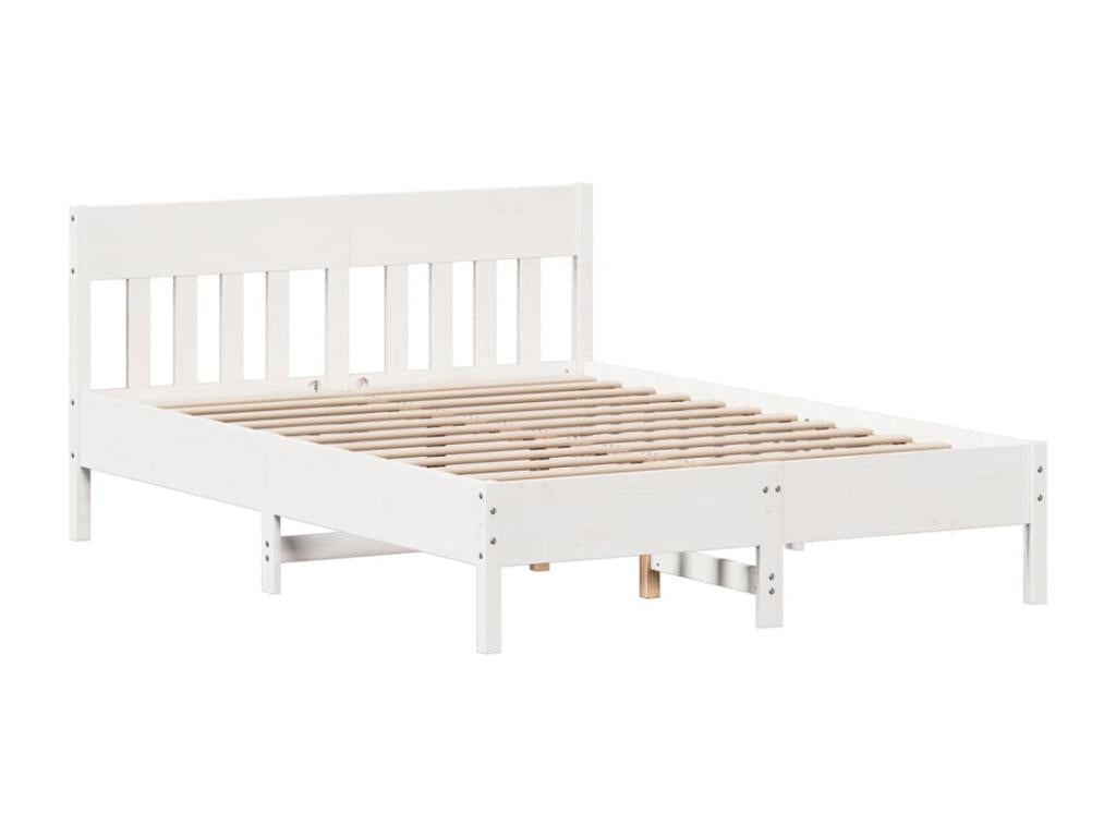 Struttura letto senza materasso bianco 135x190 cm legno massello di pino 39453NMGT