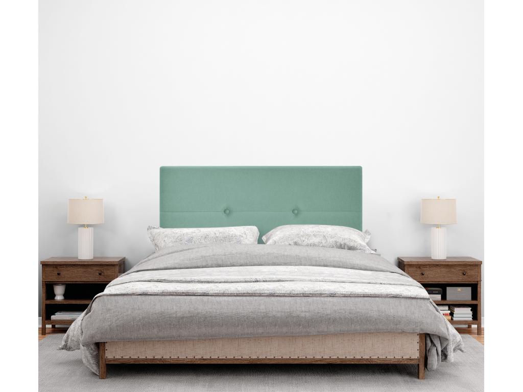 Testiera in tessuto Maisonpuretop Aqualine con bottoni 105x105cm con gambe per letti da 105cm - Verde acqua 42292GSHM