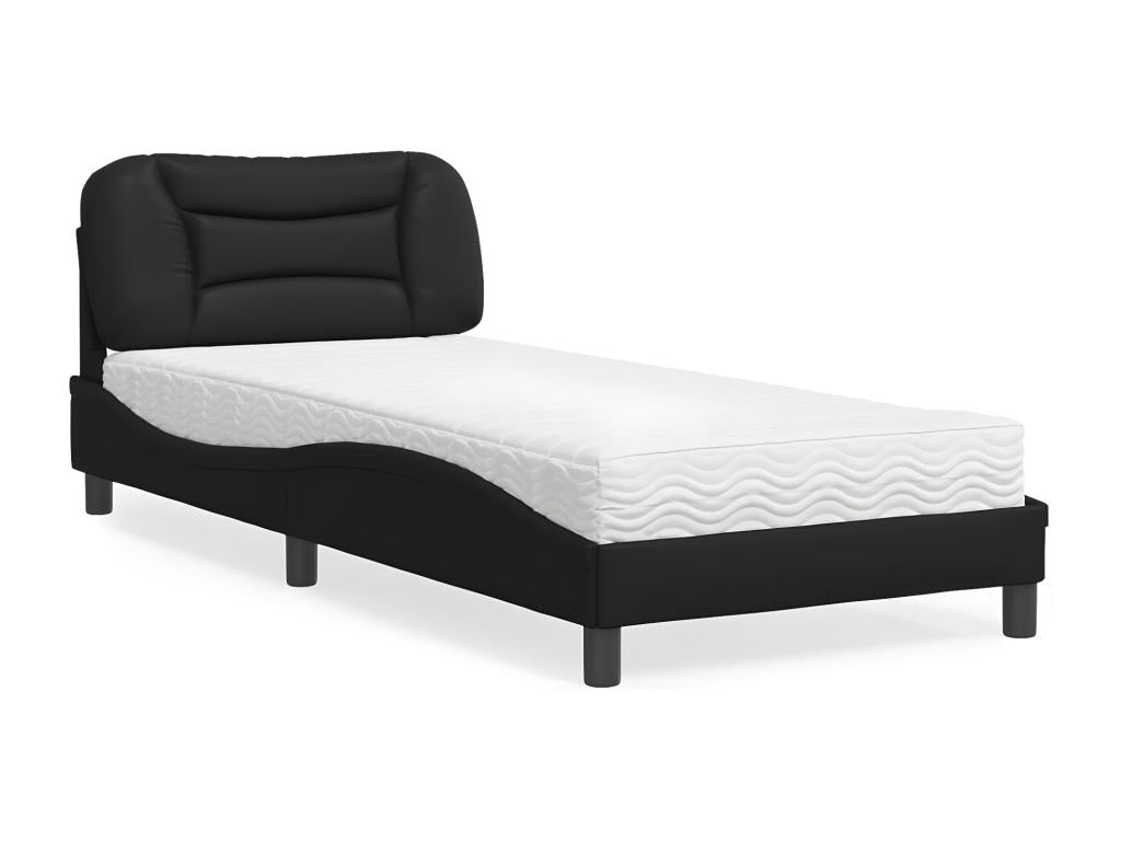Letto con materasso nero 90x190 cm in similpelle 09069PWXE