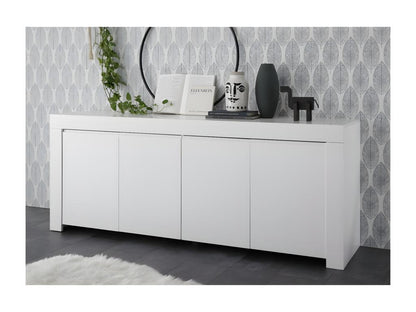 Credenza a 4 ante ZEFIR in bianco opaco, ideale per il tuo soggiorno o sala da pranzo 09569RKHB