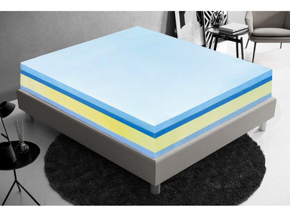 Materasso in memory foam - Spessore 25 cm - Memory foam 5 cm - Rivestimento sfoderabile 105x200 cm 72474OATO
