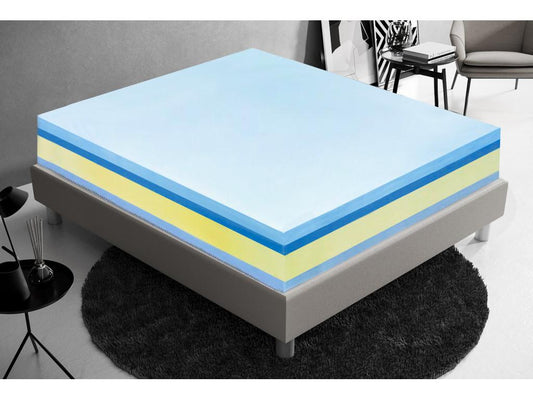 Materasso in memory foam - Spessore 25 cm - Memory foam 5 cm - Rivestimento sfoderabile 105x200 cm 72474OATO