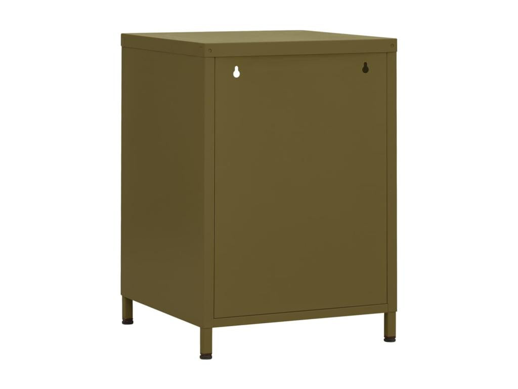 Comodino Verde Oliva 35x35x51 cm Acciaio 82592BWLO