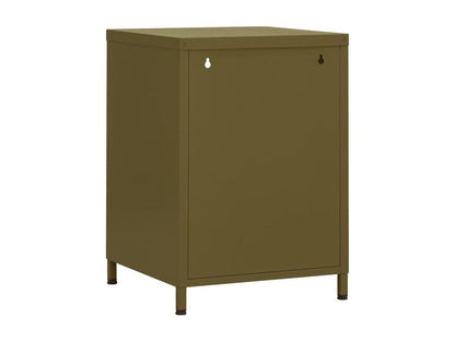 Comodino Verde Oliva 35x35x51 cm Acciaio 82592BWLO