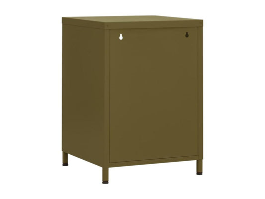 Comodino Verde Oliva 35x35x51 cm Acciaio 82592BWLO