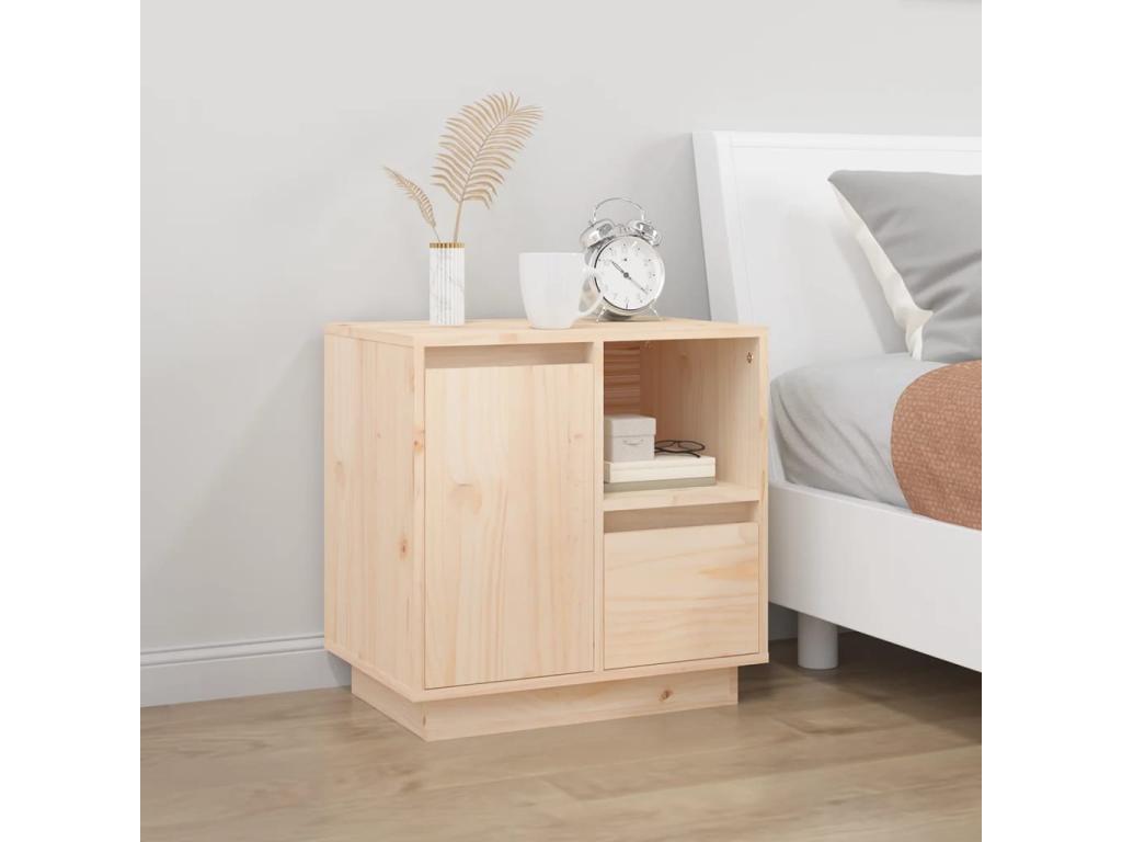 Comodini 2 pezzi, 50x34x50 cm, legno di pino massiccio, 18455JRUN