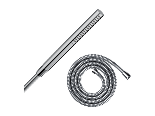 Soffione doccia cromato Calmetop con flessibile doccia da 1,25 m, Calmetop Metaflex cromato 23577HMGV