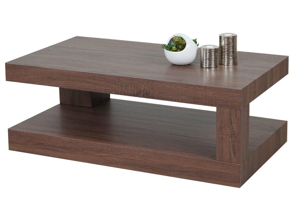 Tavolino da caffè Artvivrestore-A32 con struttura 3D, 40x110x60cm - effetto rovere marrone, 73842LBLR