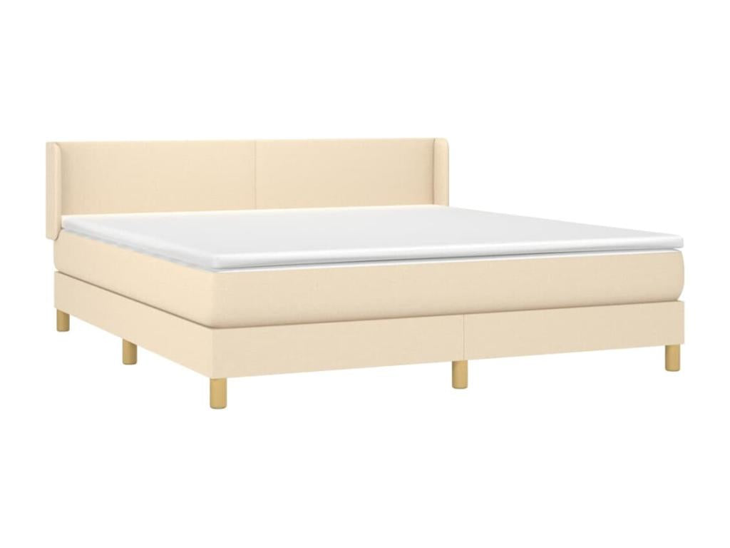 Rete letto imbottita con materasso, Crema, 160x200 cm, Tessuto 07905XSLM