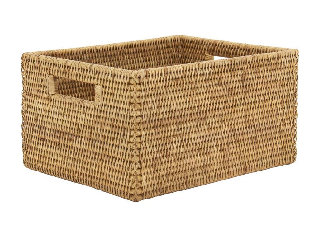 Cesto portaoggetti in rattan naturale 48x36x25 cm 62447PGOJ
