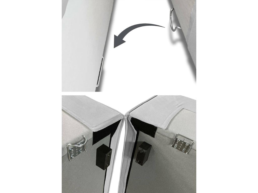 Divano fisso Artvivrestore, divano componibile 2 posti con penisola sinistra, Made in Italy, Divano moderno in tessuto, 220x170x70 cm, Grigio, 22270MDFI