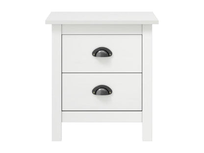 Comodino Calmetop bianco 46x35x49,5 cm in legno massello di pino 35153MVWS